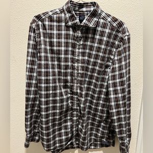 Blue by Saks Men’s XL long sleeve brown and black plaid button down